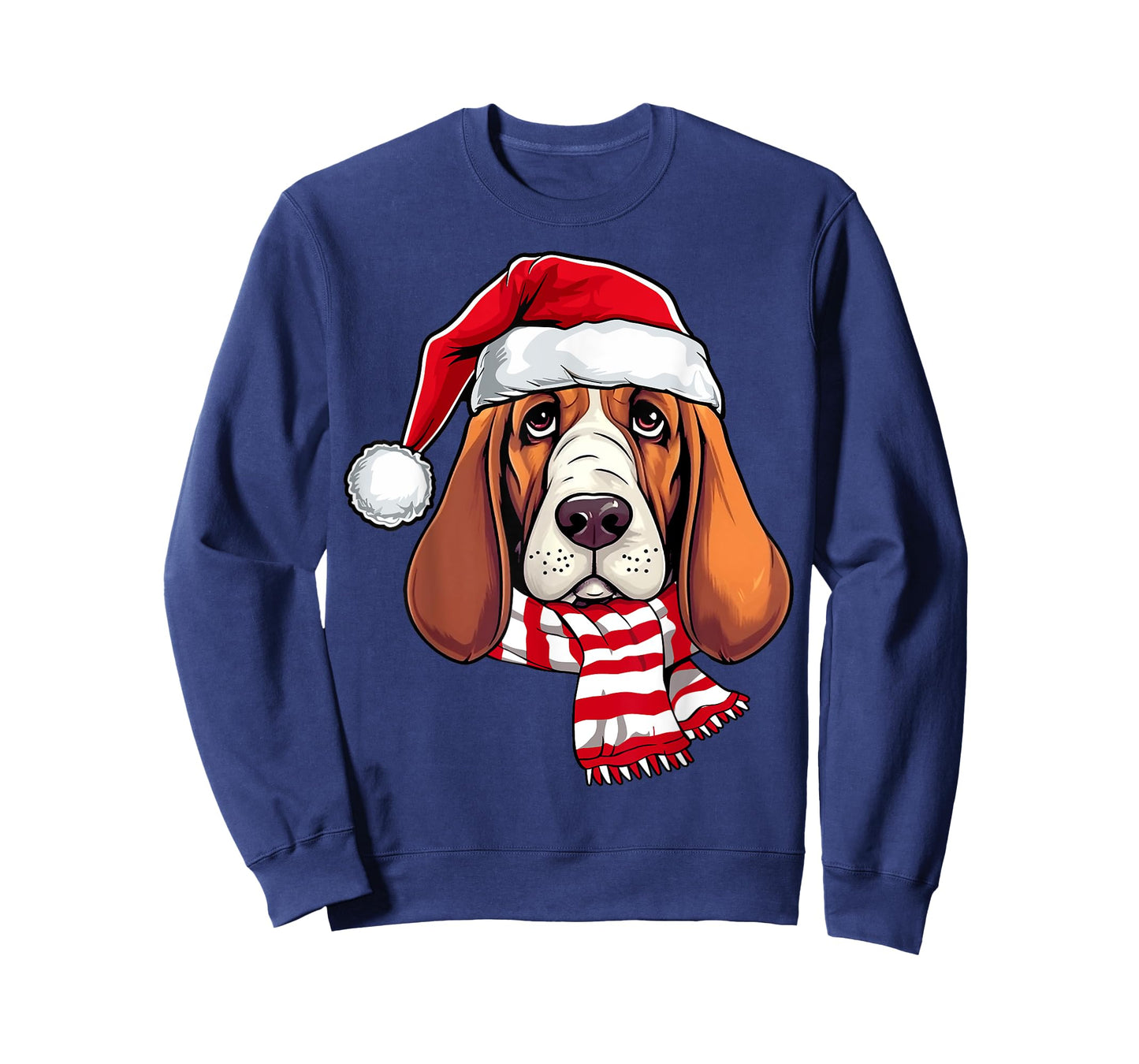 Santa Basset Hound Christmas Dog Lover Men Women Kids T-Shirt