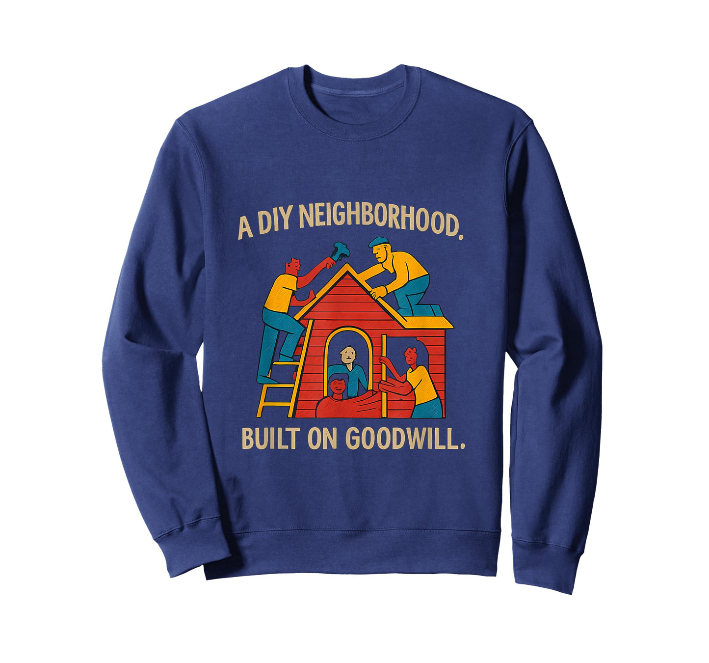 DIY Neighborhood Goodwill Hand-Drawn Community Pride T-Shirt