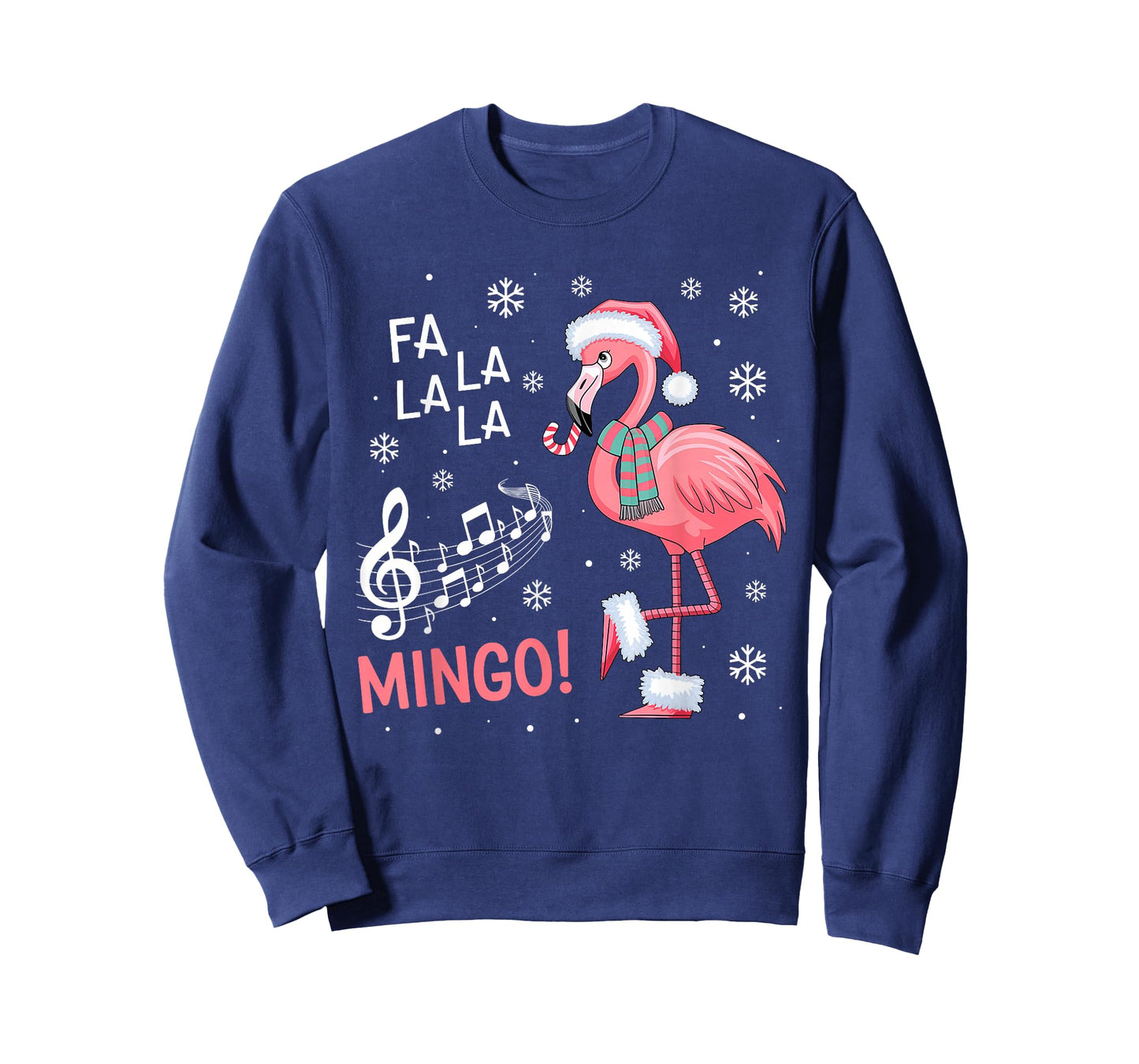 Fa La La Mingo Flamingo Candy Cane Christmas T-Shirt
