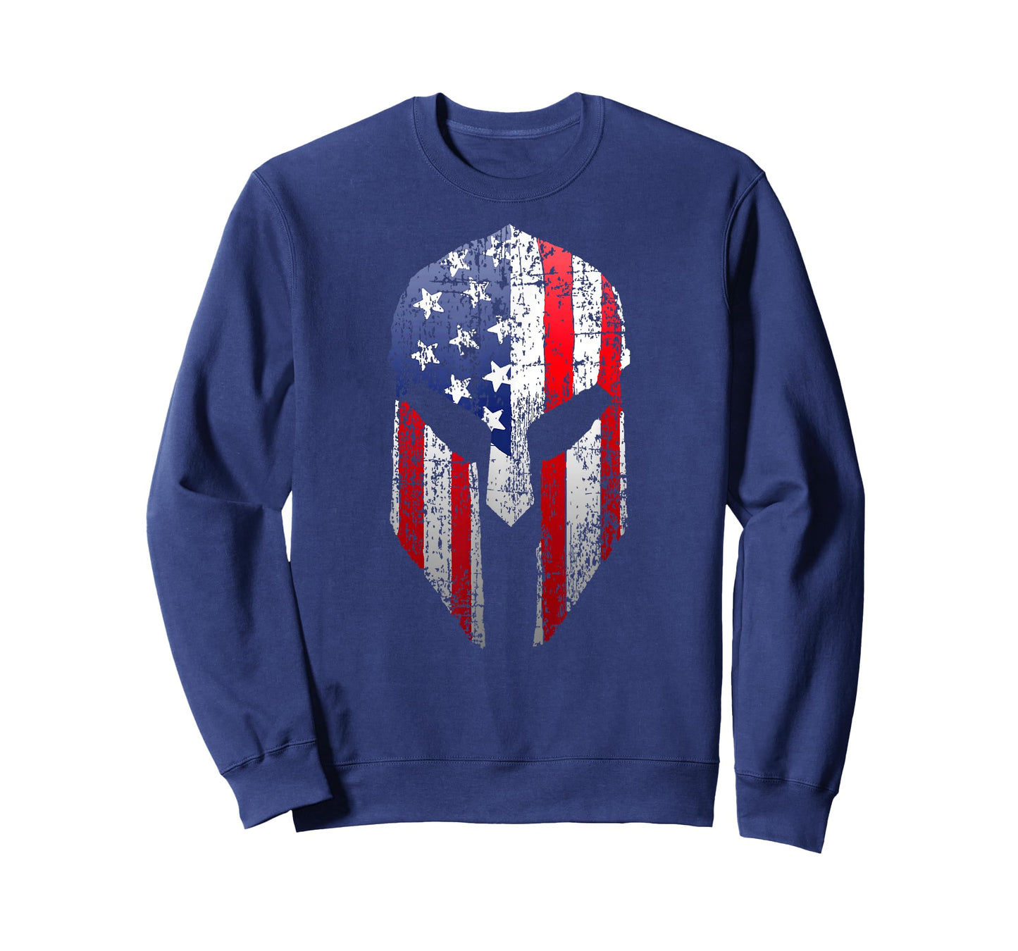 Patriotic American Spartan Warrior USA Flag Helmet Tee T-Shirt