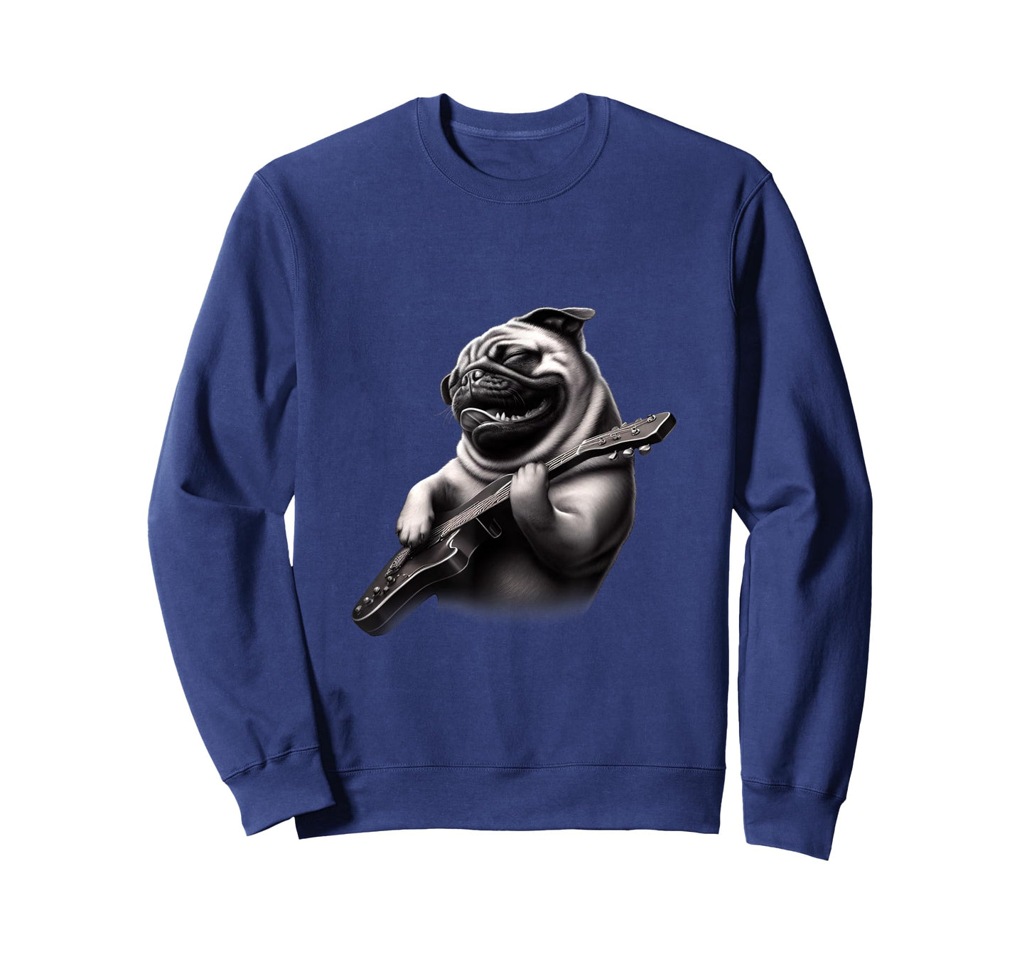 Pug Playing Guitar - Funny Rock Music Guitar Pug T-Shirt