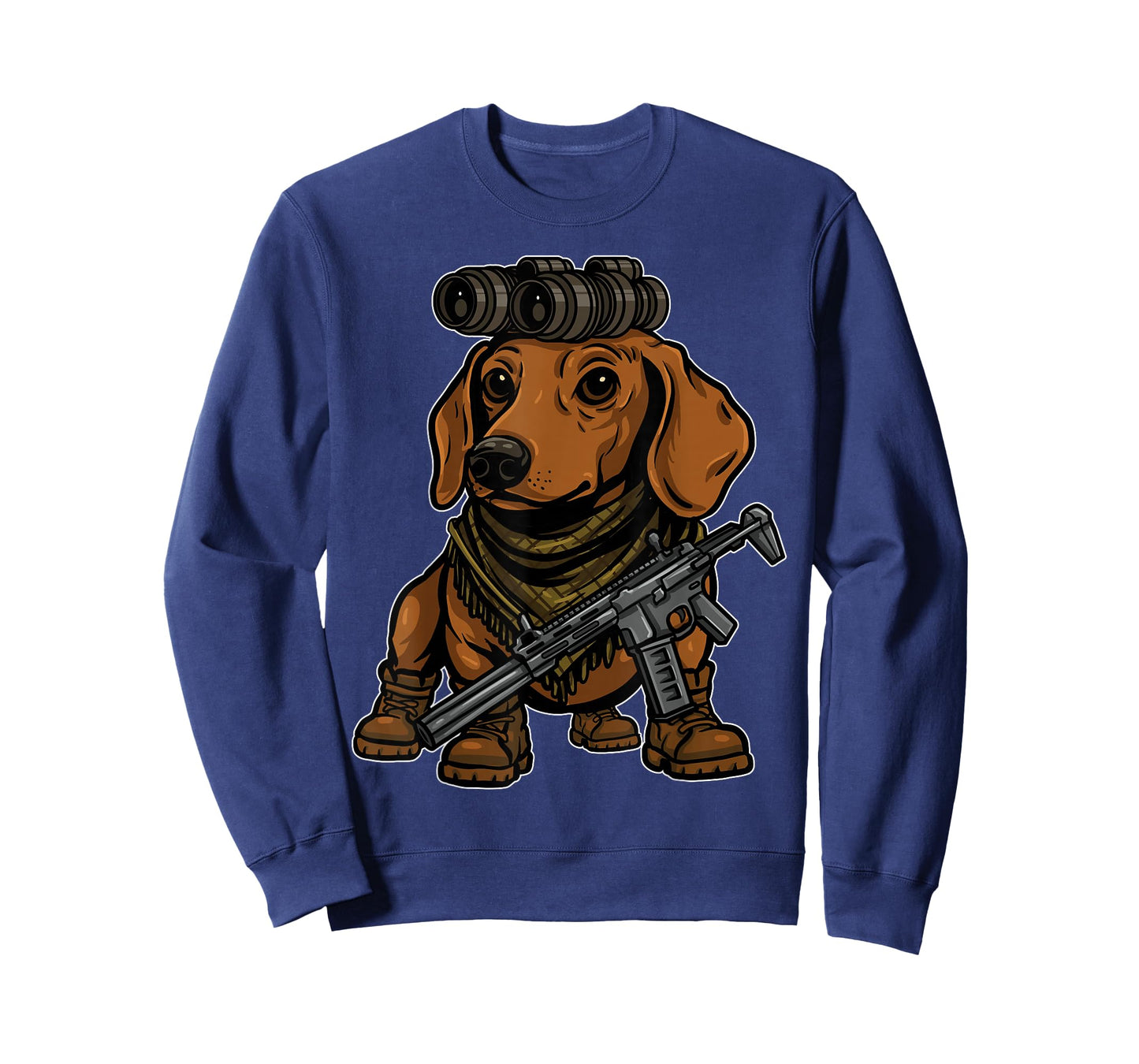 Dachshund Dog with NVG Funny Tactical Wiener Military Meme T-Shirt