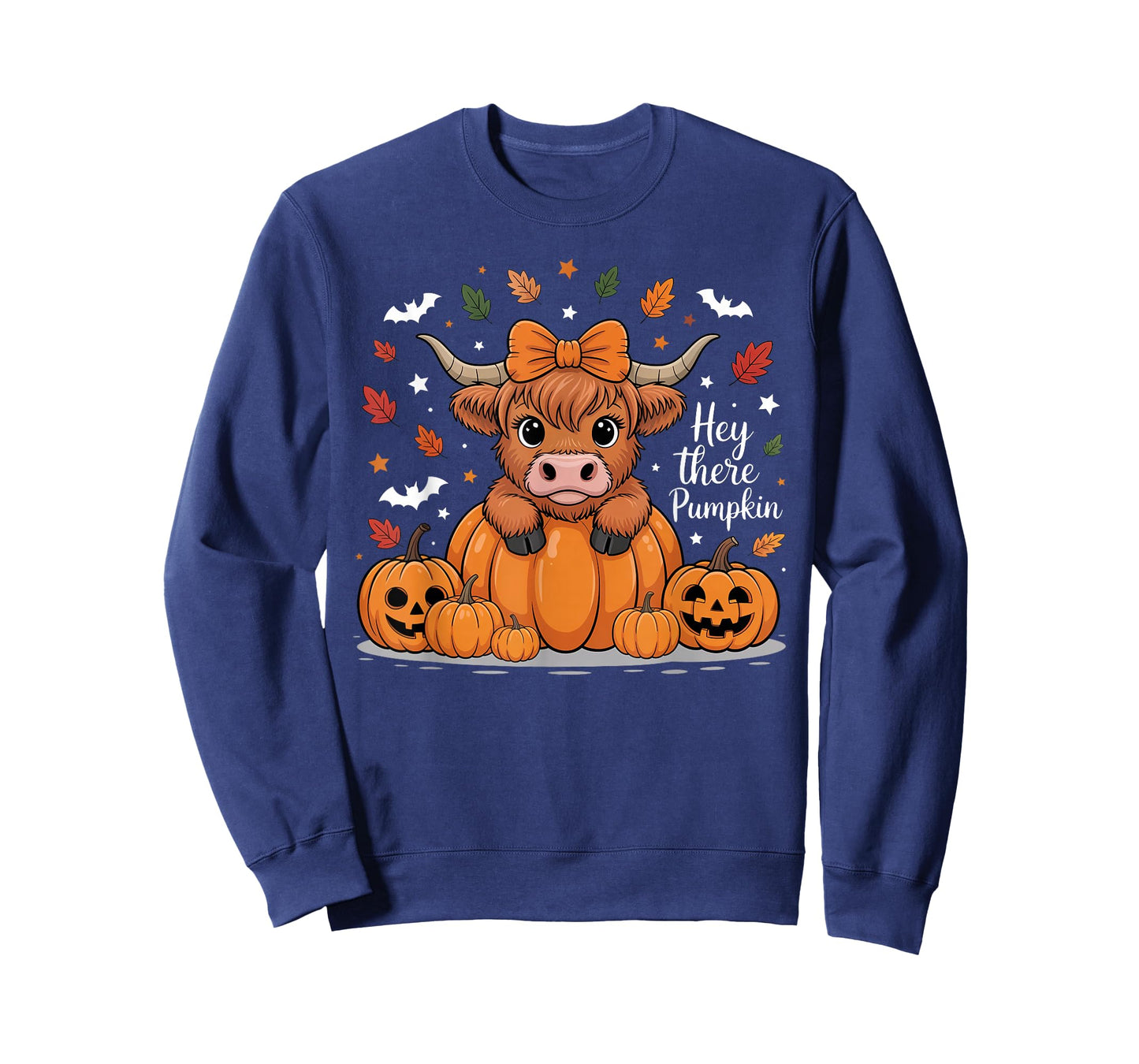 Hey There Pumpkin Halloween Highland Cow Lover Cow Farm T-Shirt