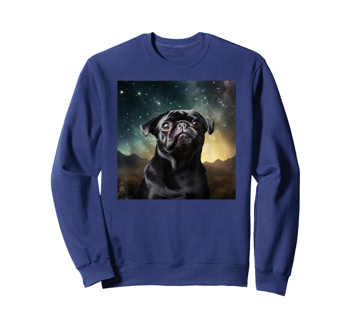 Funny Pug in Space Cute Pug Face T-Shirt