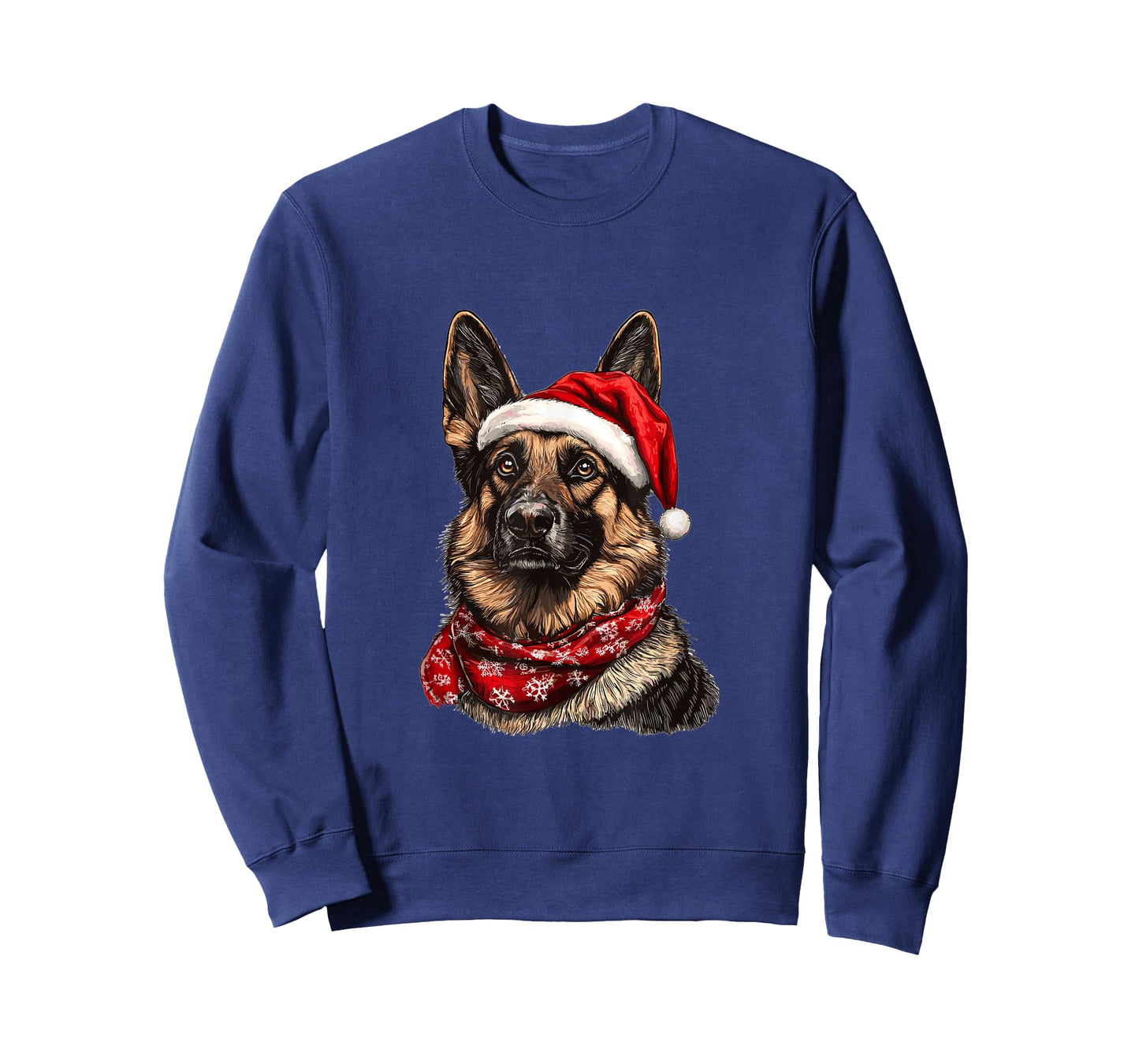 Cute German Shepherd Dog Christmas Merry X-mas Graphic T-Shirt