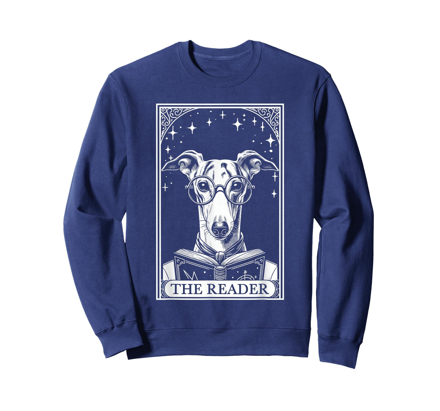 Tarot Card Vintage Whippet Dog Book Lover The Reader T-Shirt