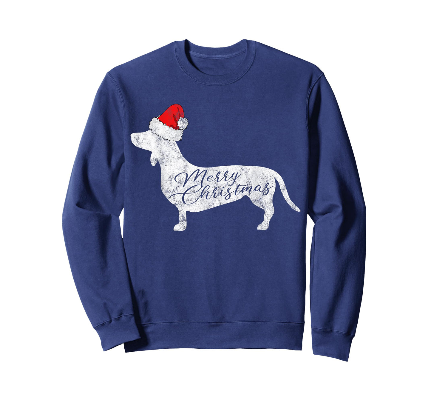 Dachshund Merry Christmas T-Shirt I Doxie Santa Silhouette T-Shirt