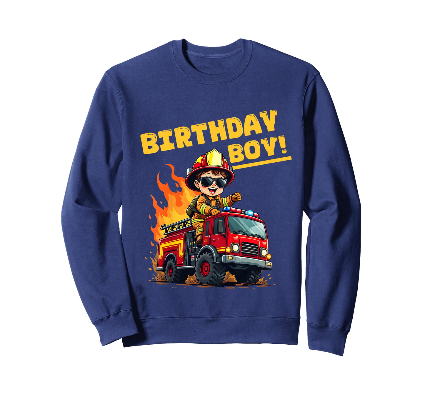 Boys Birthday Fire Truck Firefighter Toddler Bday Party fun T-Shirt