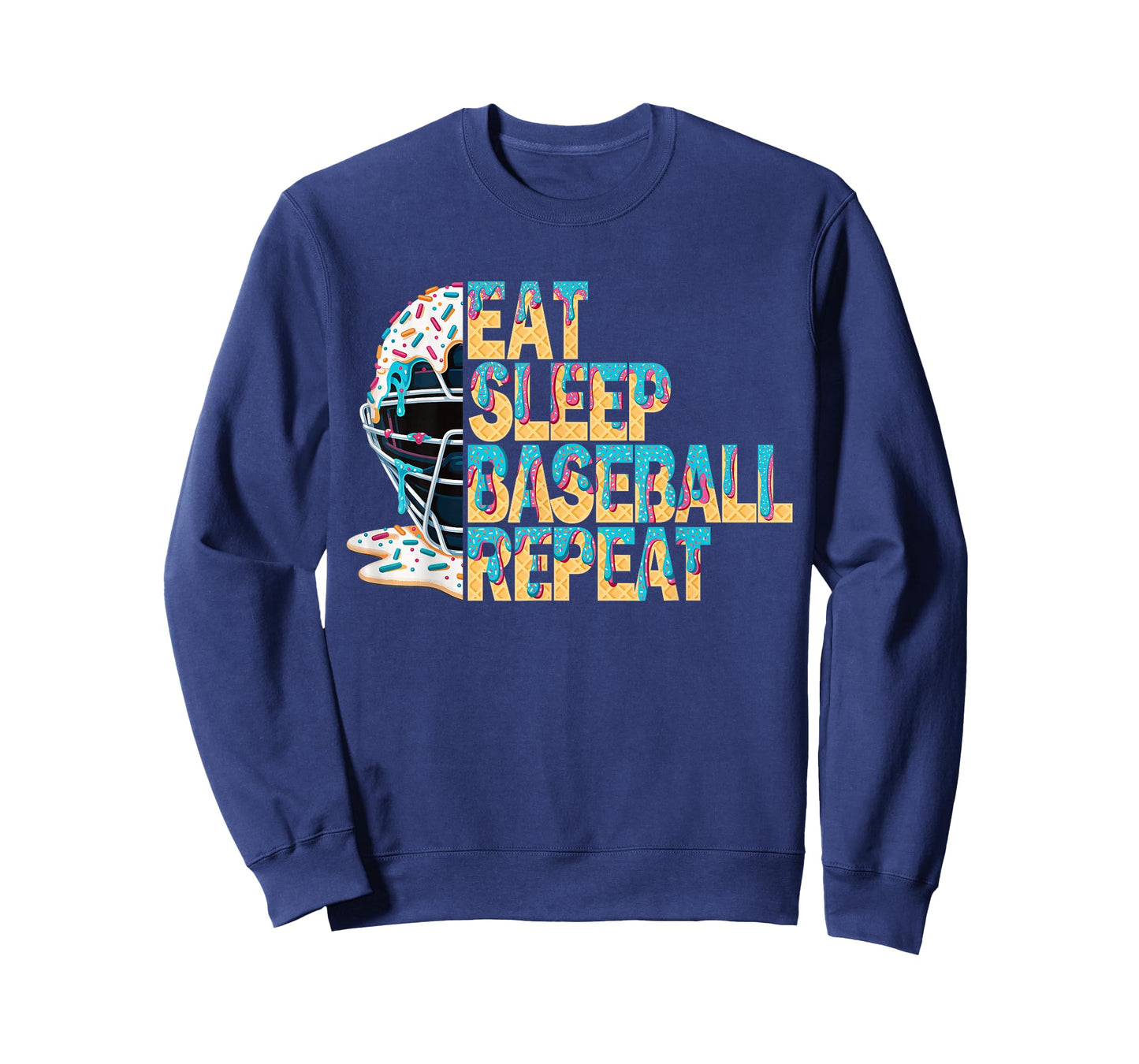 Eat Sleep Baseball Repeat Baseball Player Tee Ice Cream Drip T-Shirt