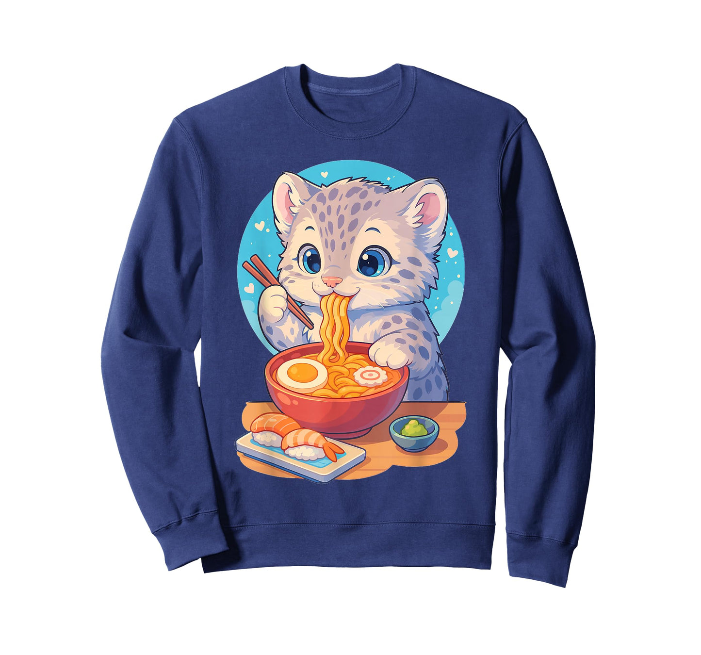 Snow Leopard Eats Ramen Noodles Japanese Vintage T-Shirt