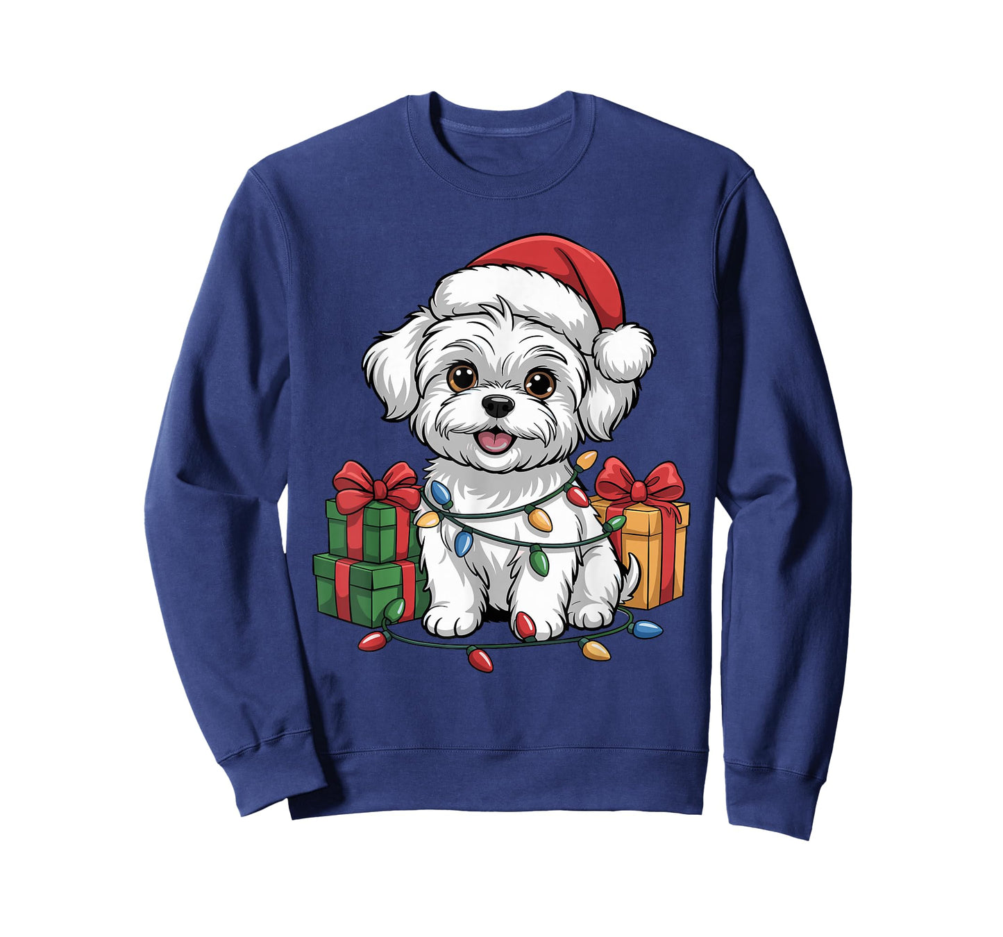 Cute Maltese Christmas Xmas Design Funny Dog Lover Holiday T-Shirt