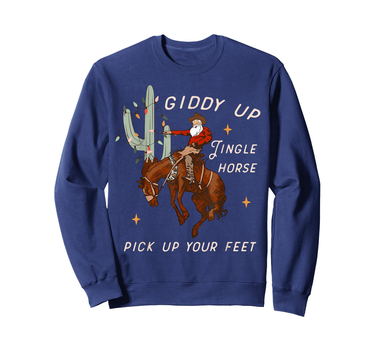 Giddy Up Jingle Horse Santa Cowboy Western Christmas Xmas T-Shirt