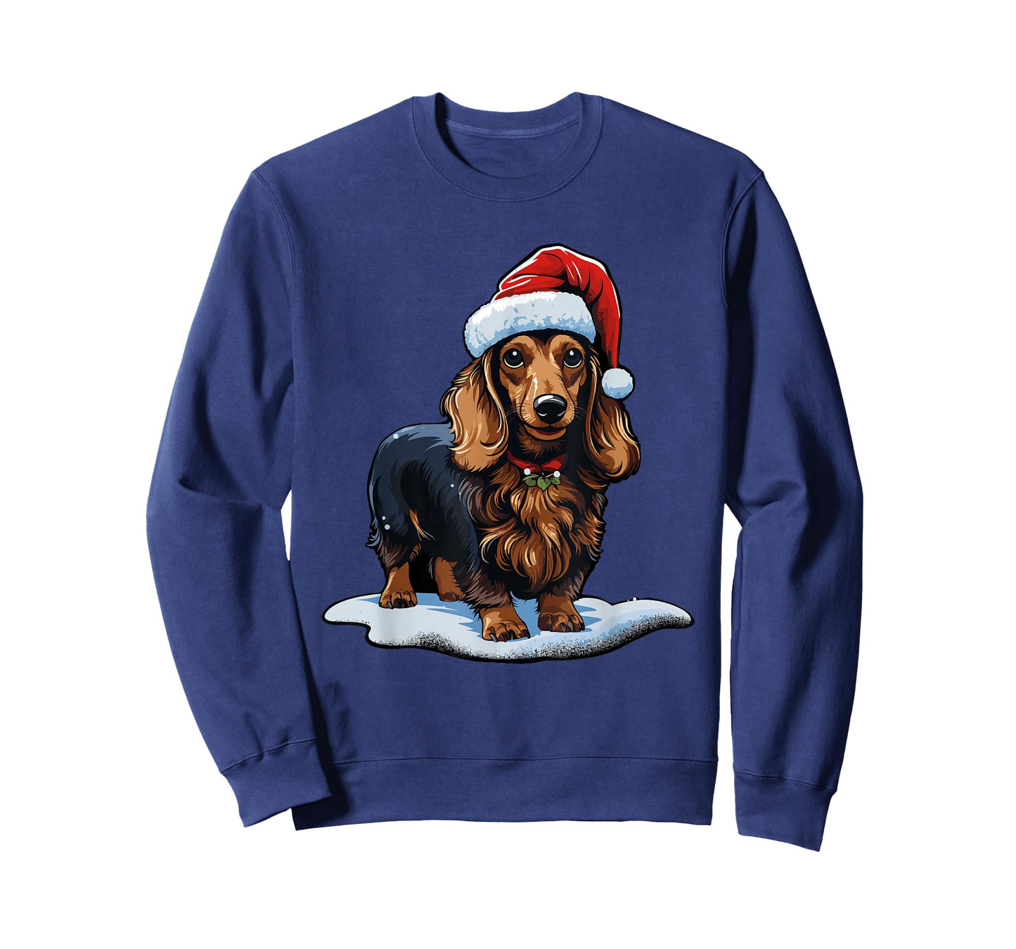 Cute Dachshund Dog Christmas Santa Hat Xmas Pajama T-Shirt