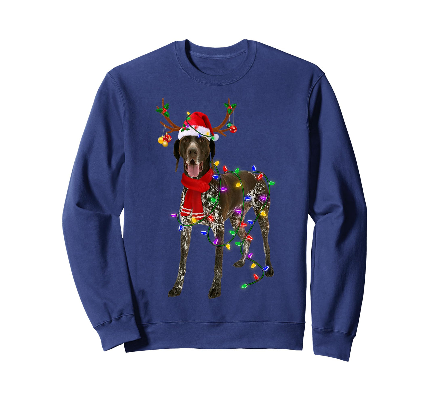 German Shorthaired Pointer Dog Tree Christmas Lights Pajama T-Shirt