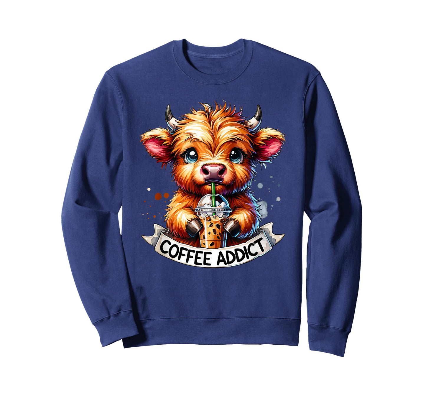cute highland cow coffee addict T-Shirt