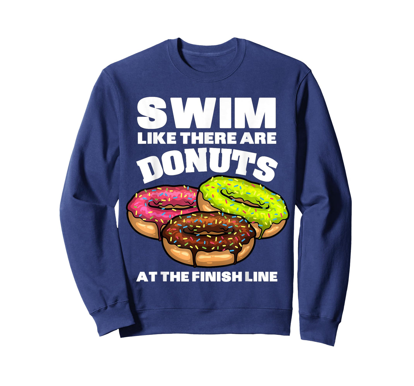 Funny Swimming Donut Design Men Women Swimmer Sports Athlete T-Shirt