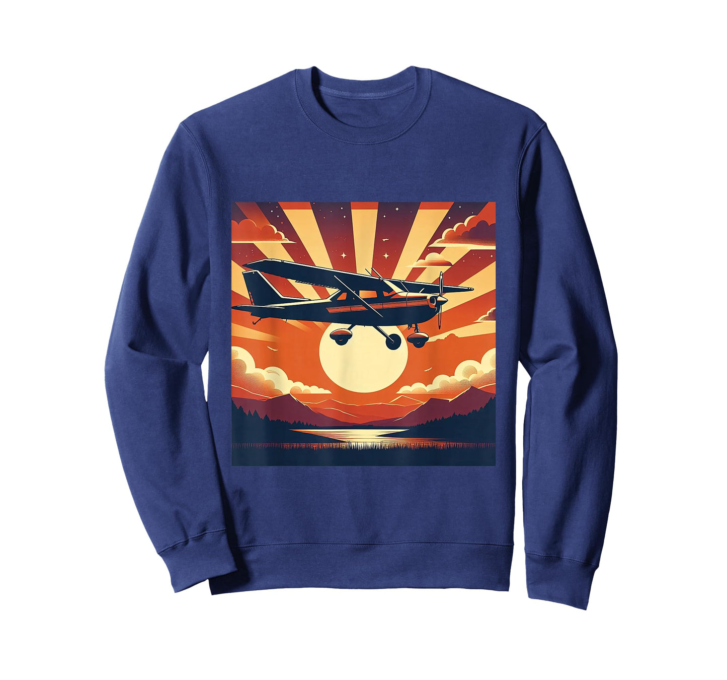 C-172 Skyhawk Vintage C172 Airplane Retro Sunset Pilot T-Shirt