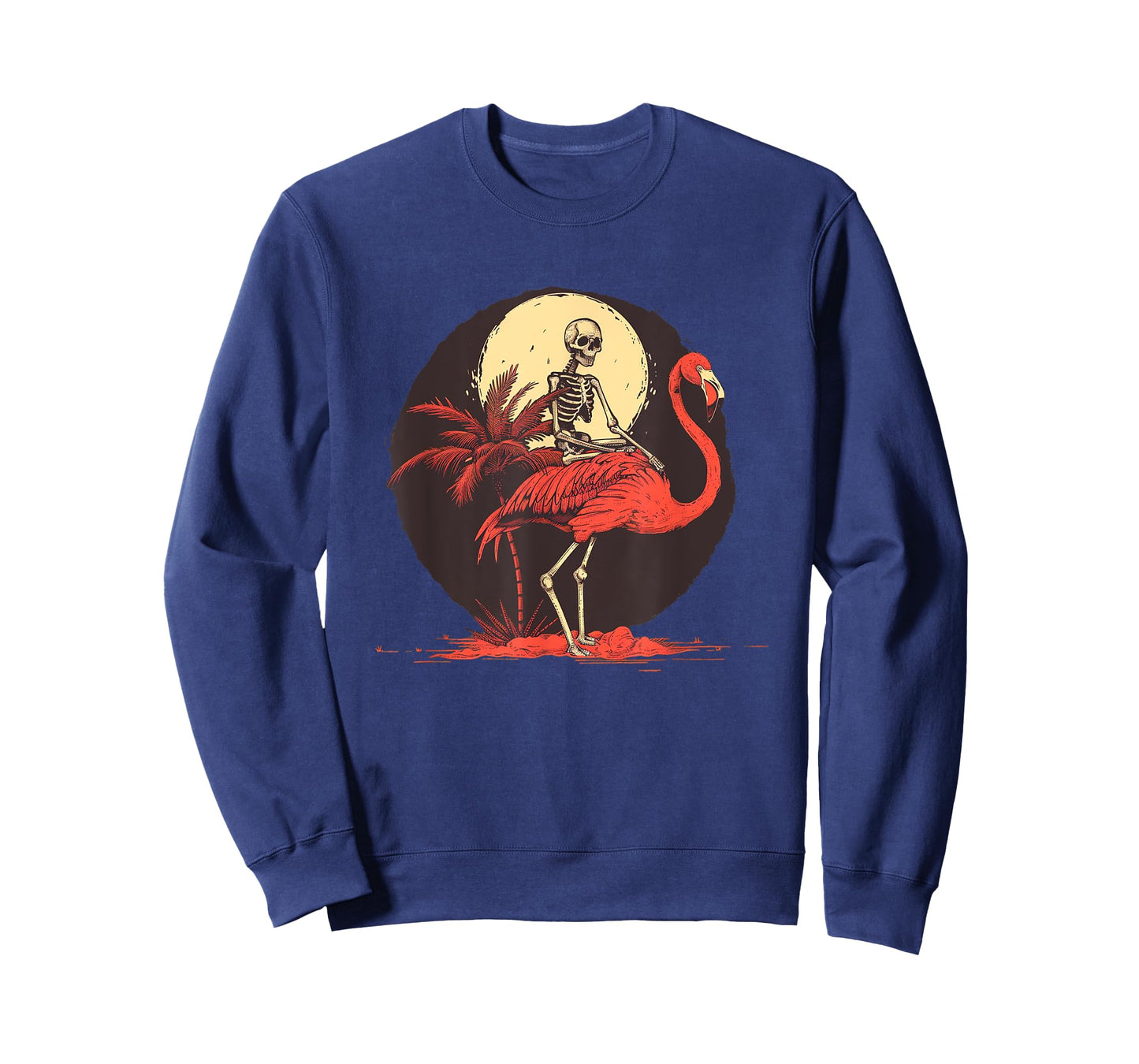 Ride in Style with this Skeleton and Flamingo Design T-Shirt