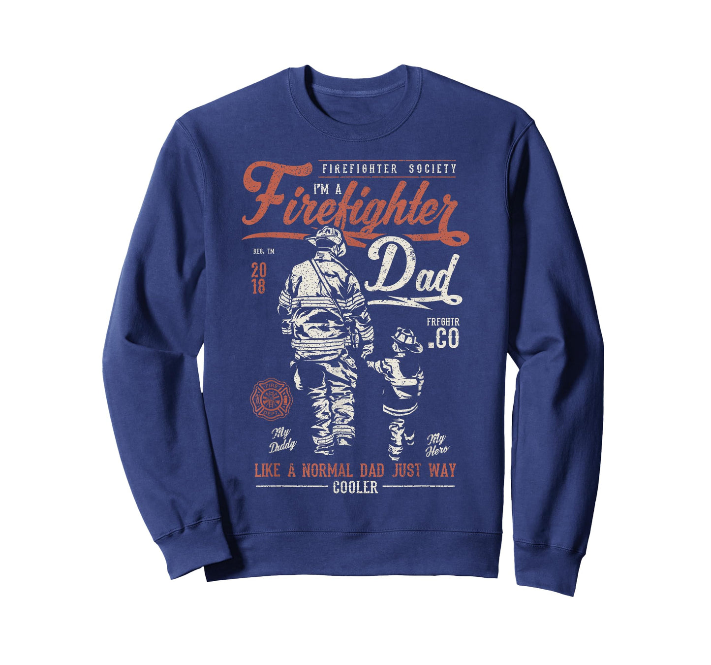 Distressed Firefighter Dad Shirt Men Fathers Day Fireman T-Shirt