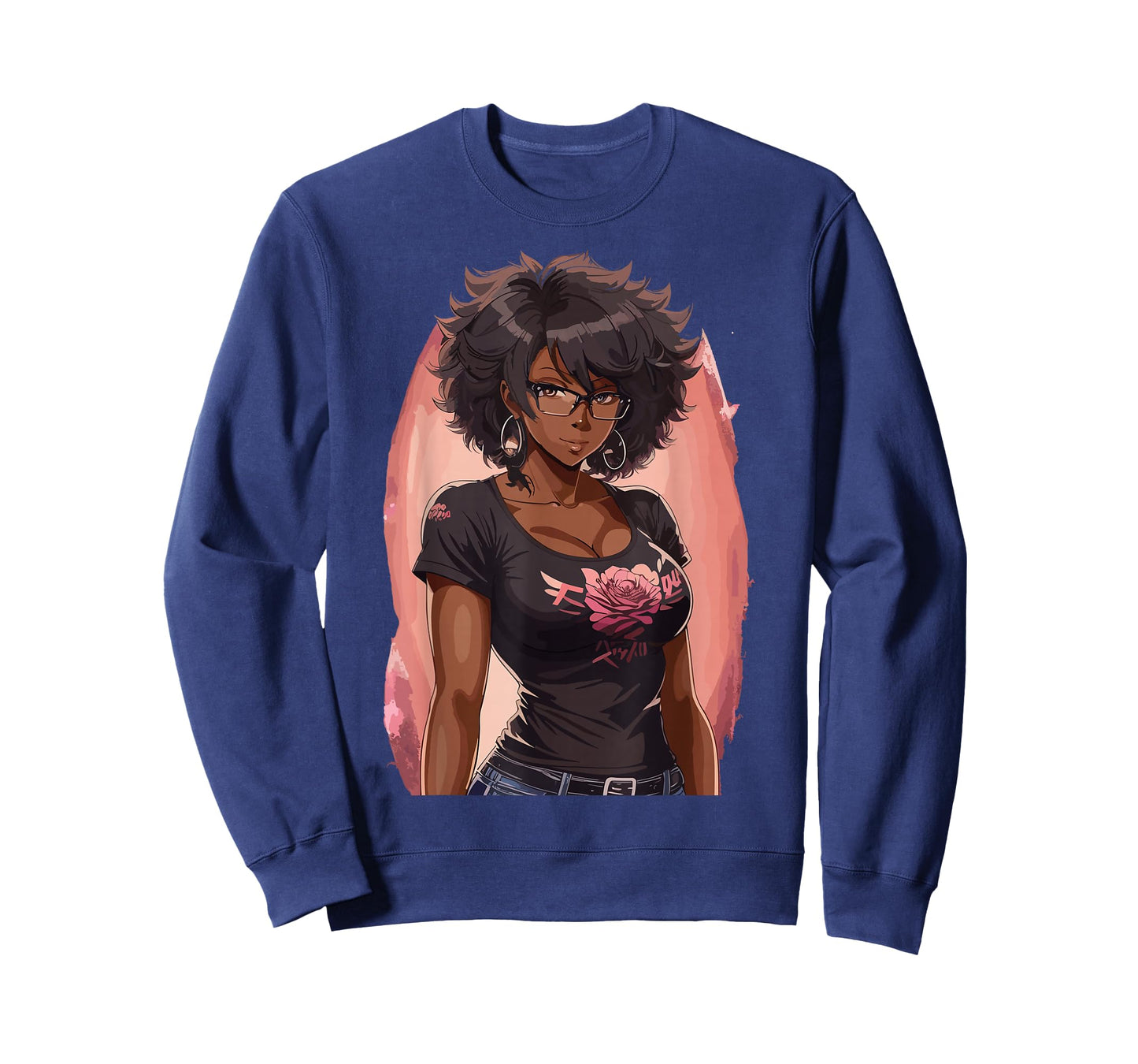 Black Anime Girl Kawaii Waifu Aesthetic Japanese T-Shirt