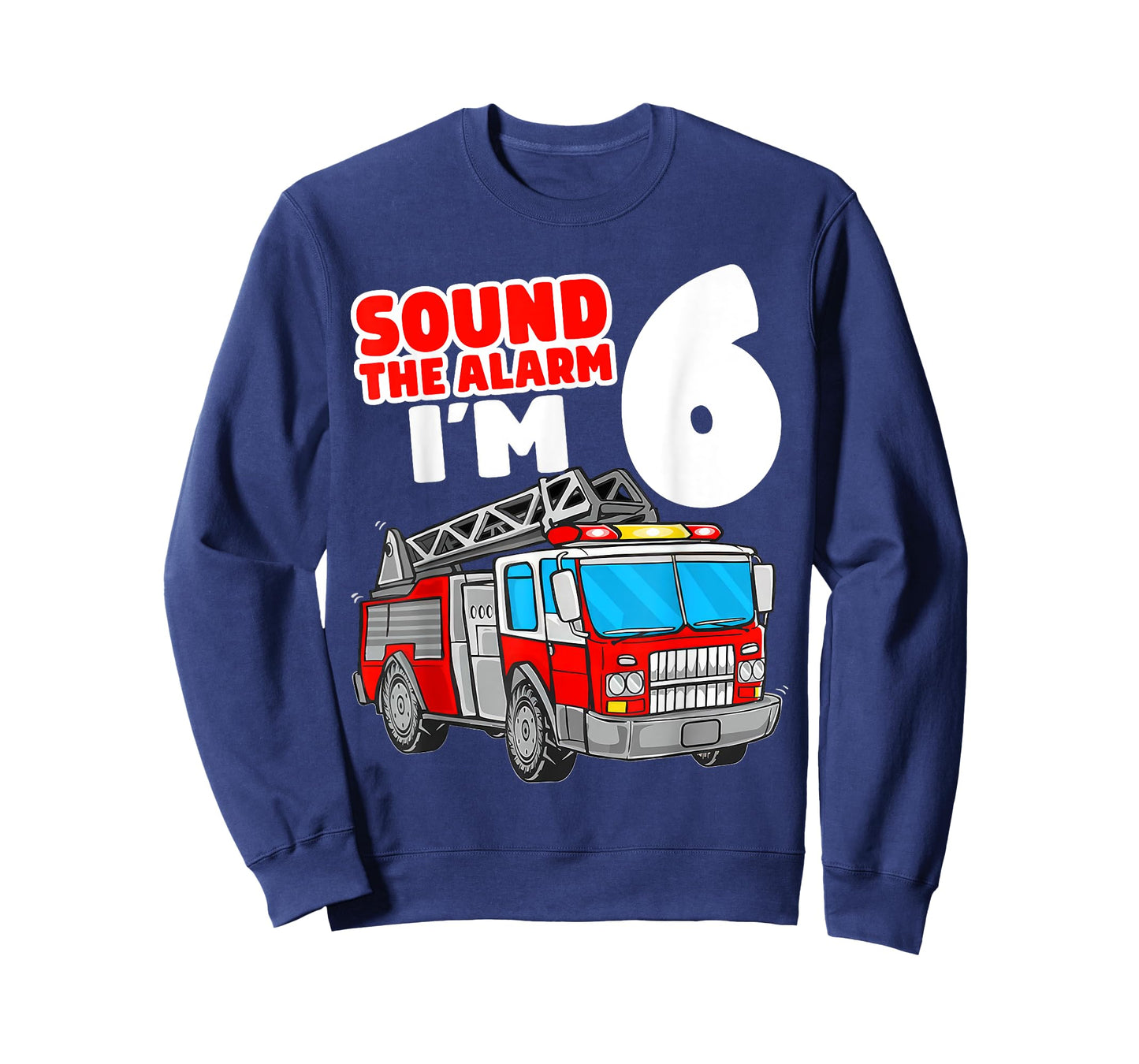 Fire Truck 6th Birthday Toddler Boy Firefighter 6 Year Old T-Shirt