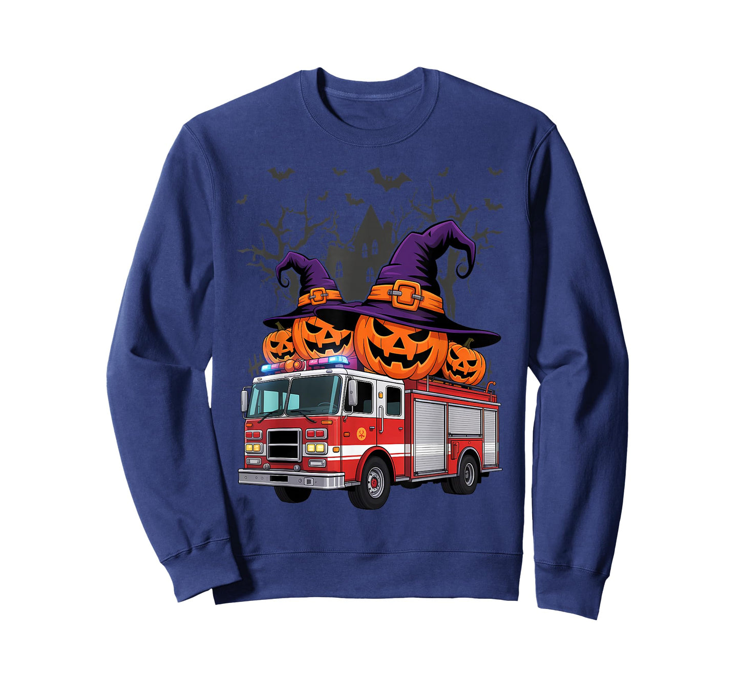 Kids Firetruck Pumpkin Firefighter Toddler Boys Halloween T-Shirt