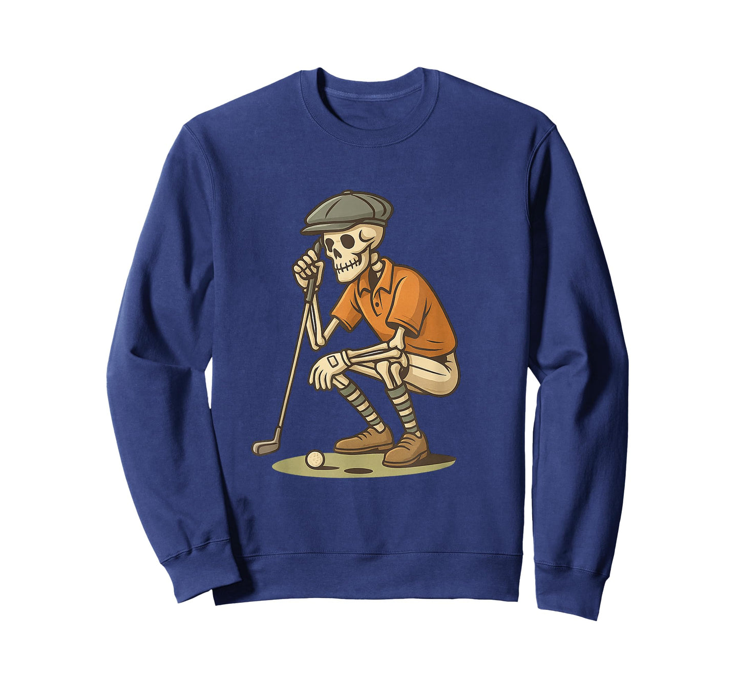 Skeleton Golfer Halloween Art, Funny Spooky Golf Design T-Shirt