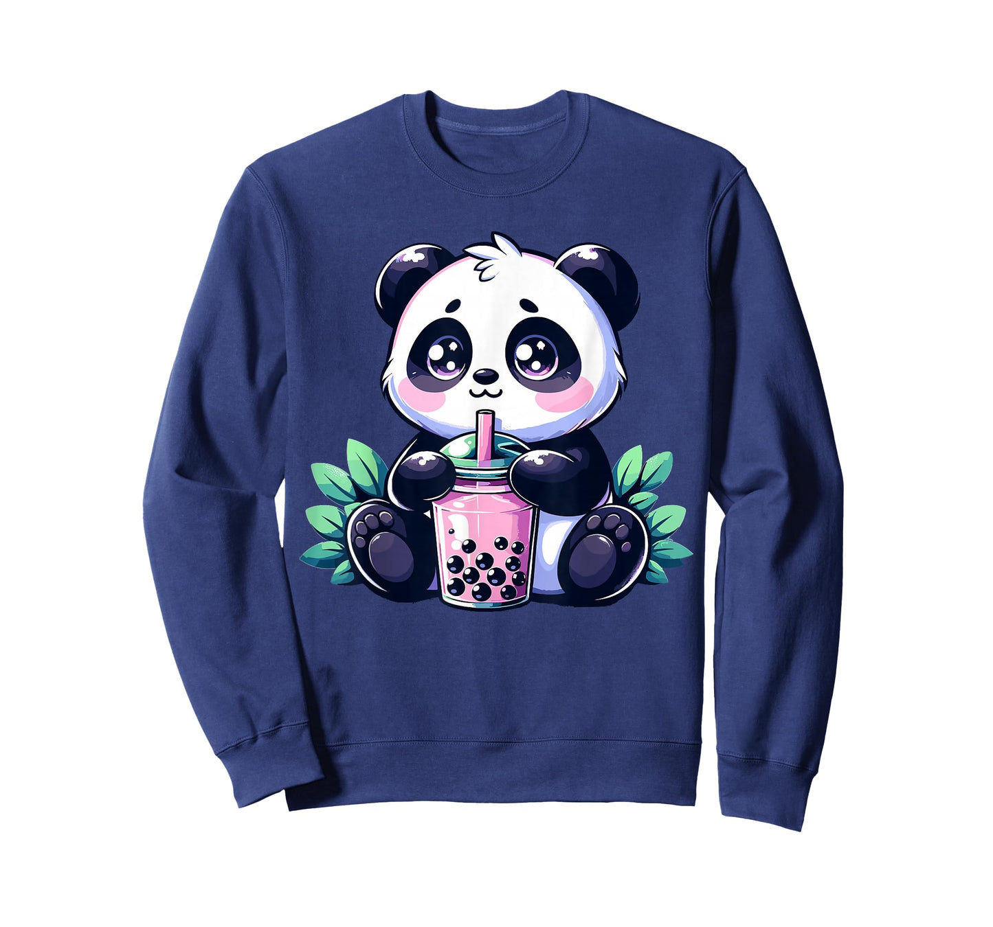 Kawaii Cute Anime Panda Drinking Bubble Tea Boba Tea Panda T-Shirt