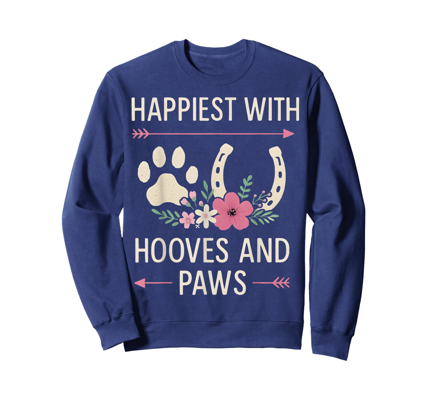 Hooves Paws Floral Horse Dog Barn Life for Women Girls Teens T-Shirt