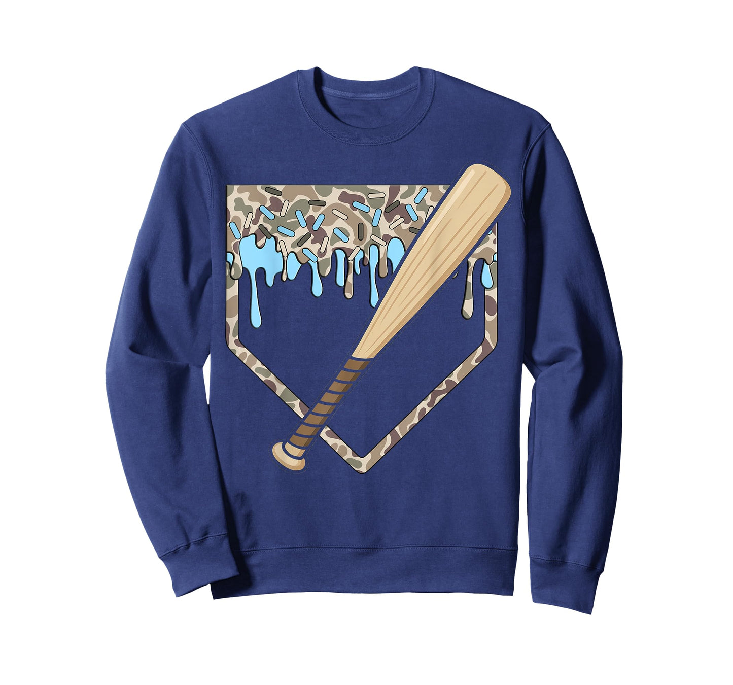 Baseball Drip Camo Baseball Home Plate Bat Boys Sports T-Shirt