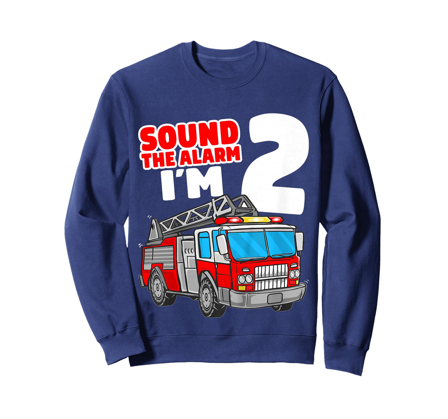 Kids Fire Truck 2 Year Old Firefighter 2nd Birthday Boy Toddler T-Shirt