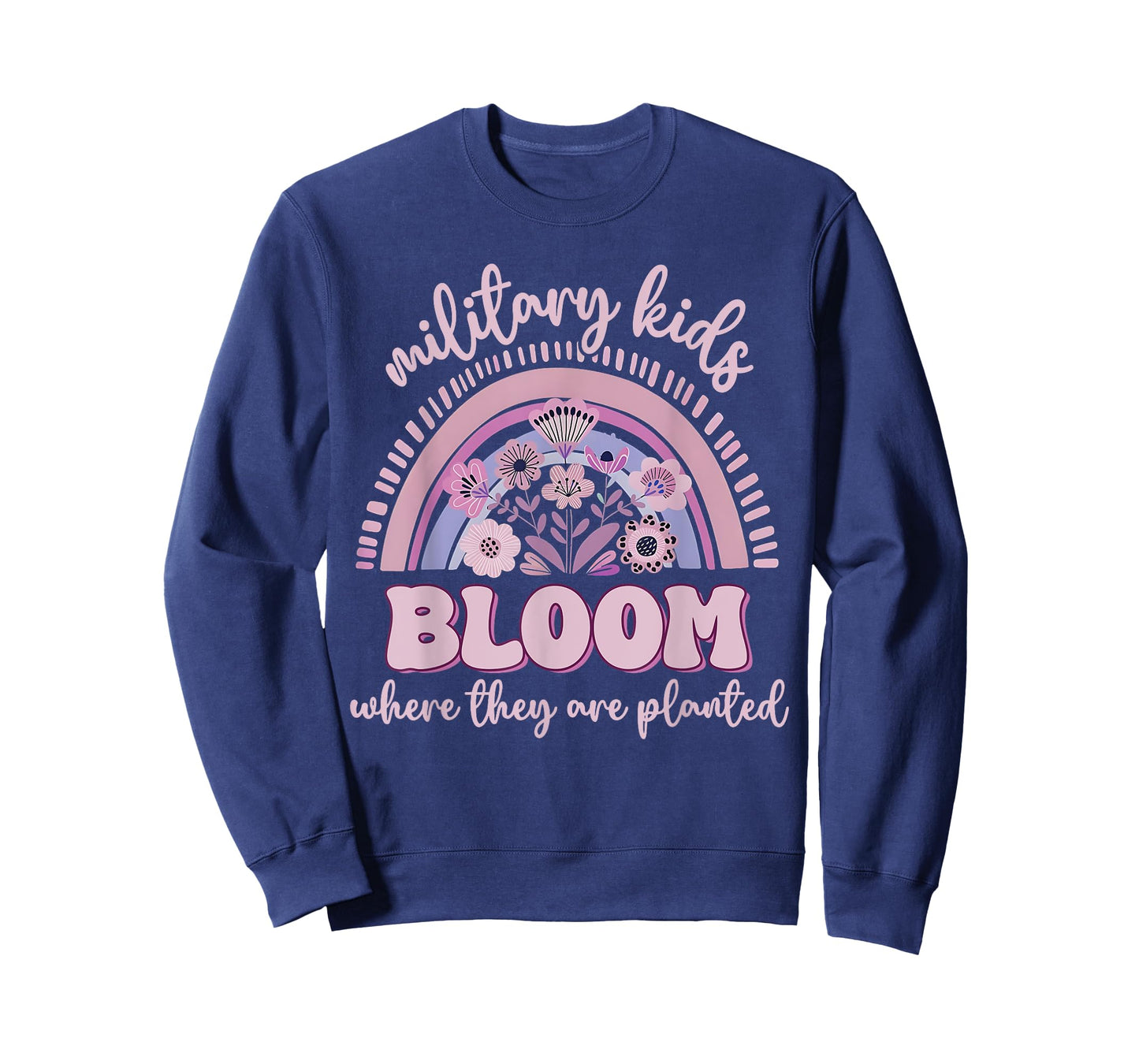 Military Kid Dandelion Bloom Where They're Planted Purple Up T-Shirt