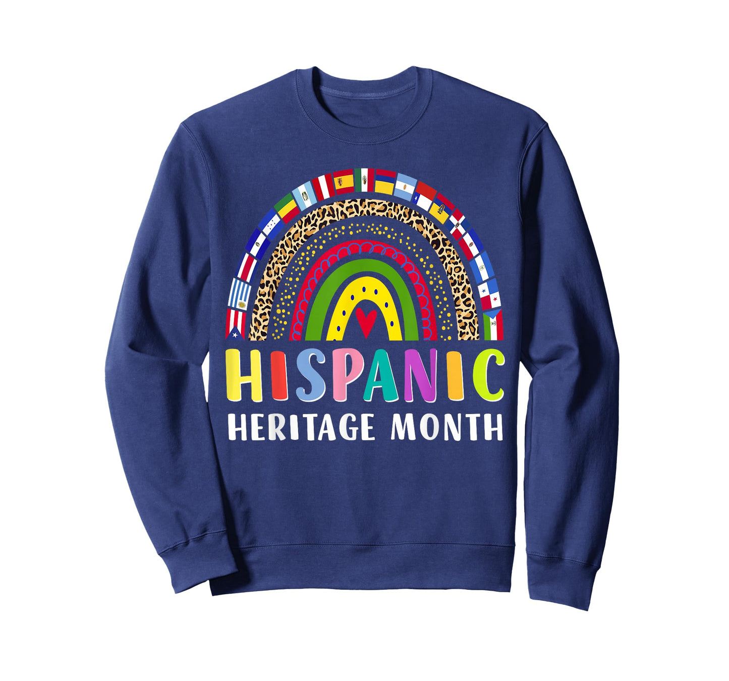 Hispanic Heritage Month Rainbow Latino Countries Flags T-Shirt