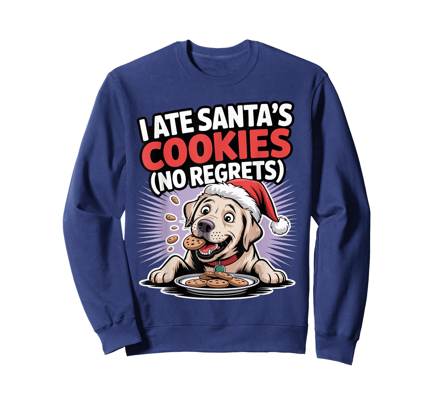 I Ate Santas Cookies Xmas Puppy Funny Christmas Labrador T-Shirt