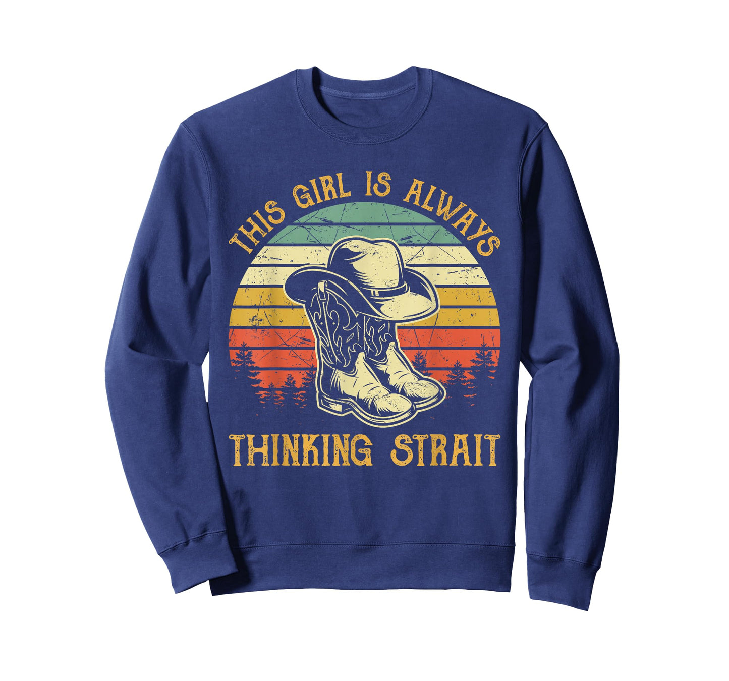 This Girl Is Always Thinking Strait Country Western Cowgirl T-Shirt