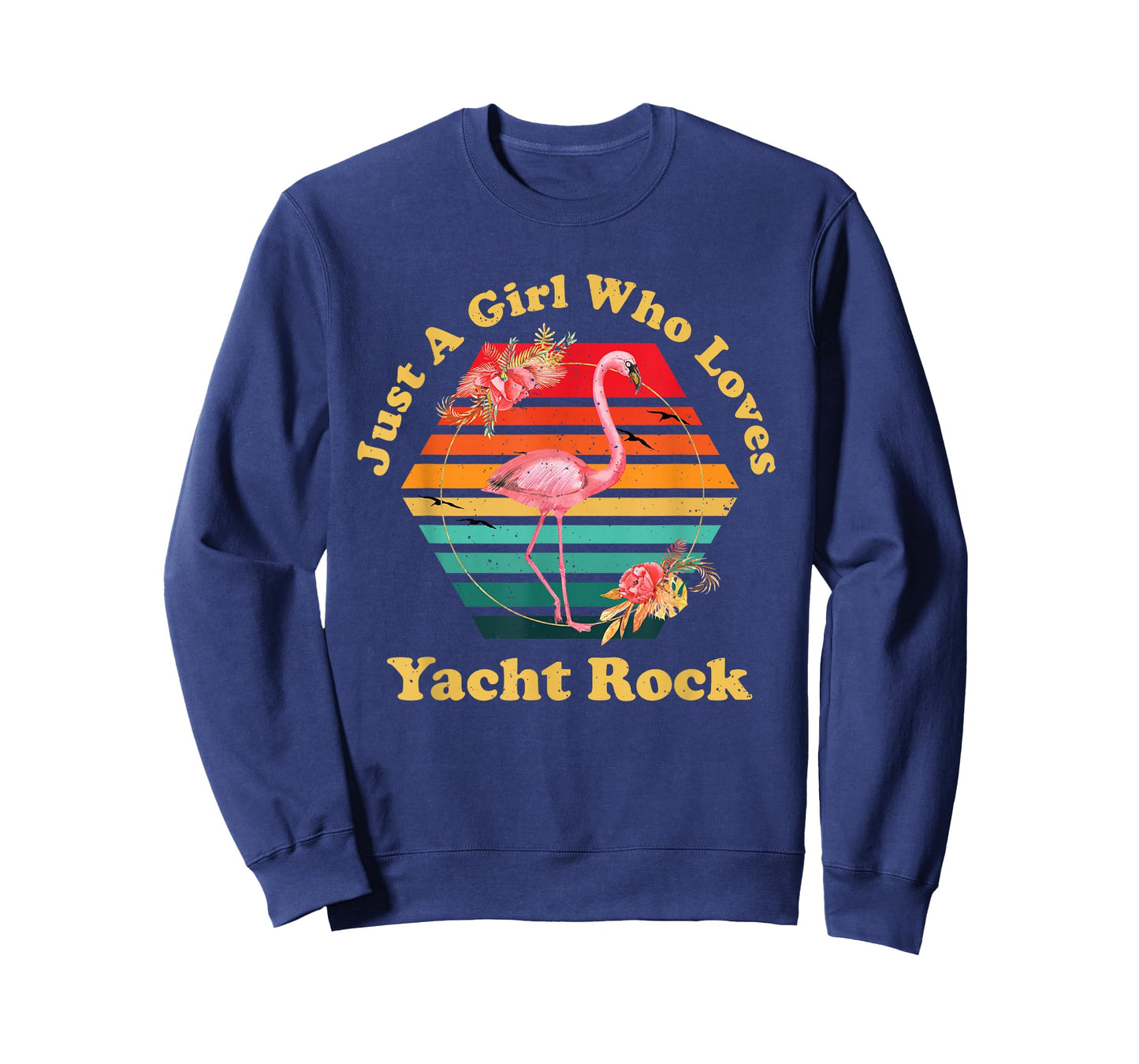 Retro Flamingo Just A Girl Who Loves Yacht Rock Vintage T-Shirt