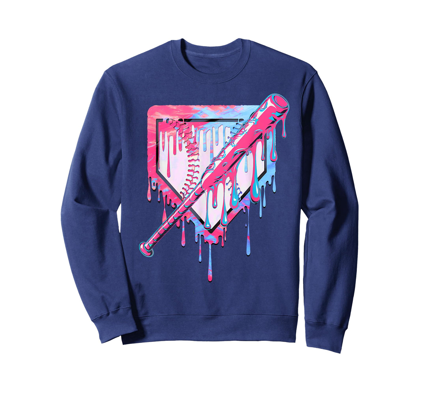 Baseball Dripping Ice Cream Drip Youth Boys Baseball T-Shirt