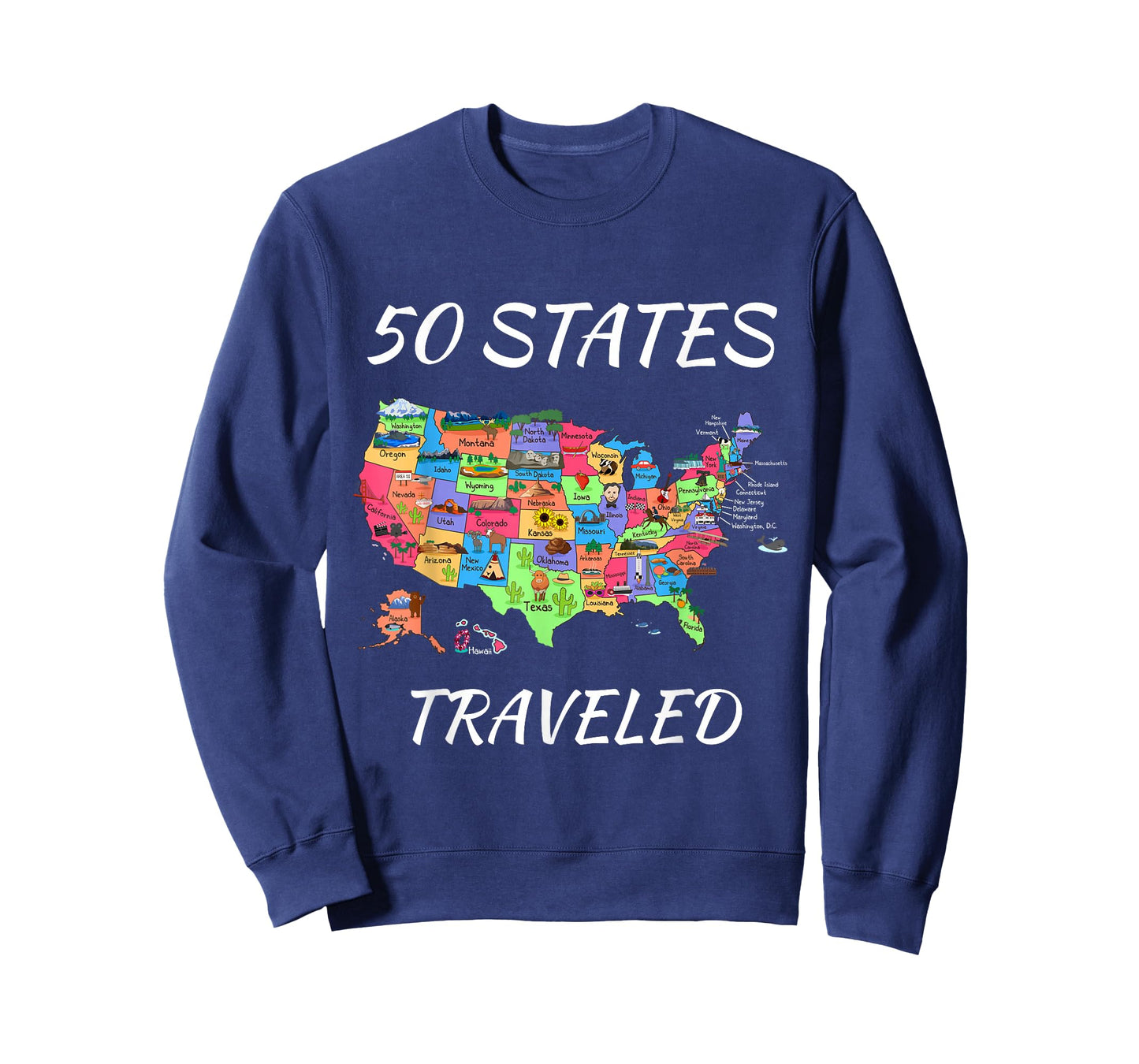 USA Travel Gift Visit 50 States Map T-Shirt