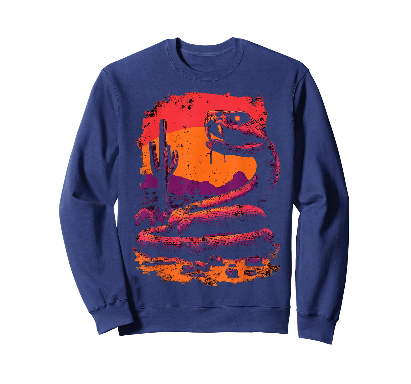 Creepy Rattlesnake with Desert Sunset Western Gothic Snake T-Shirt
