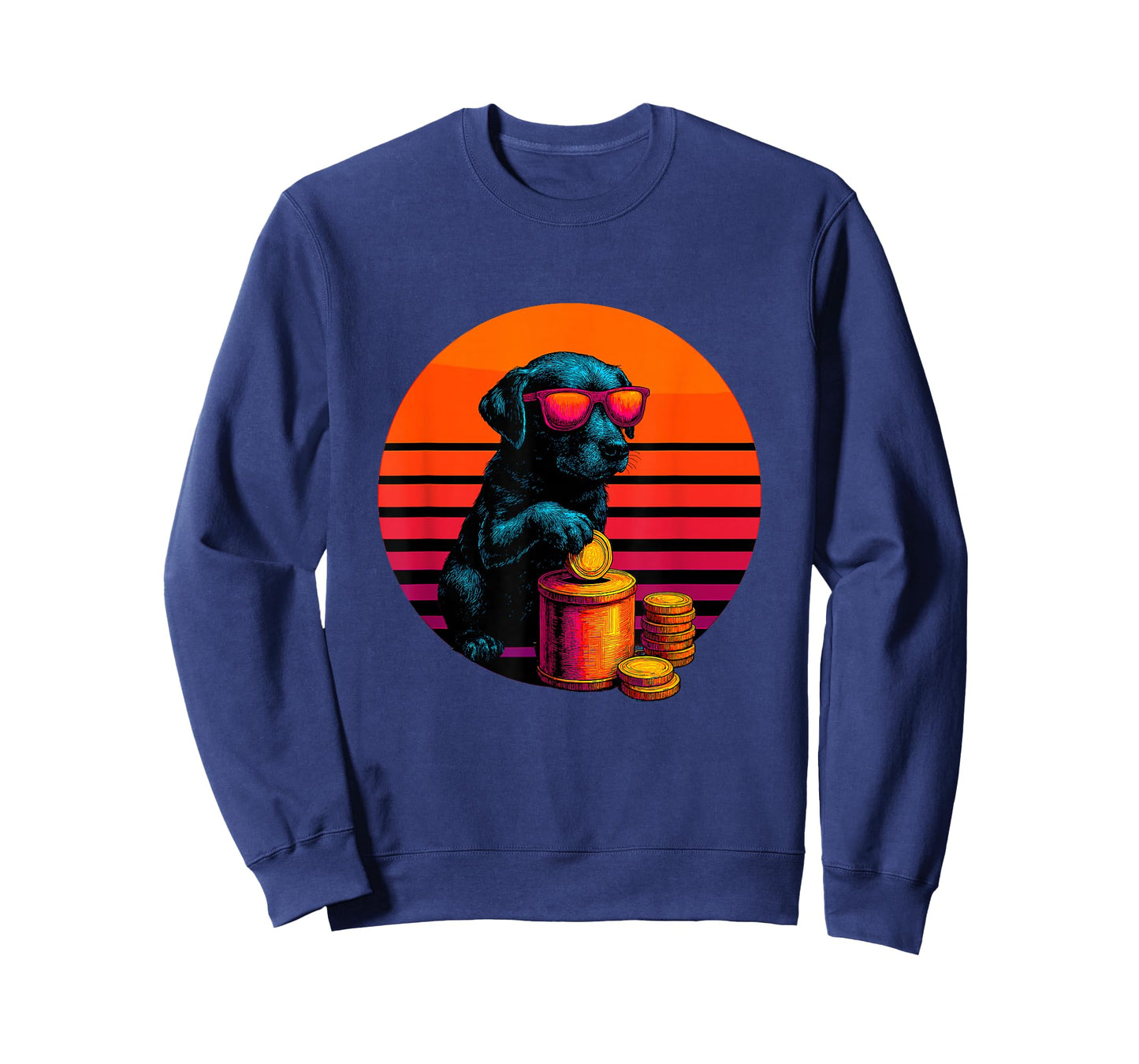 Retro Dog with Coin Album Vintage Coin Collector Hobbyist T-Shirt