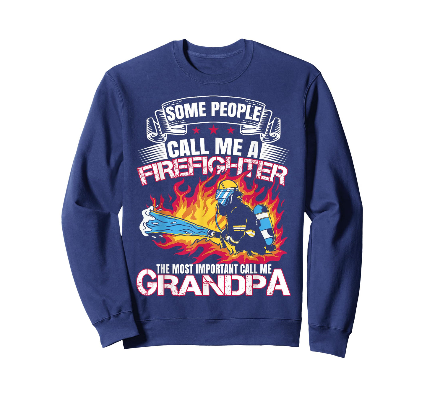 Funny Fireman Grandpa Fire Department Proud Firefighter T-Shirt