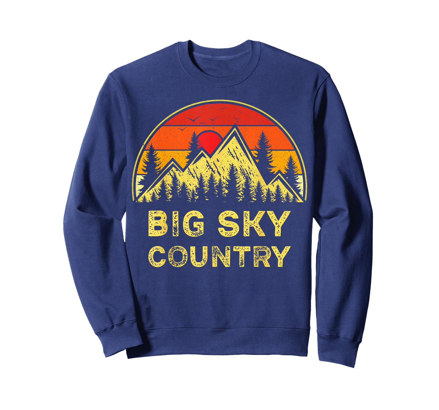 Vintage Big Sky Country Montana MT Mountains Hiking Souvenir T-Shirt