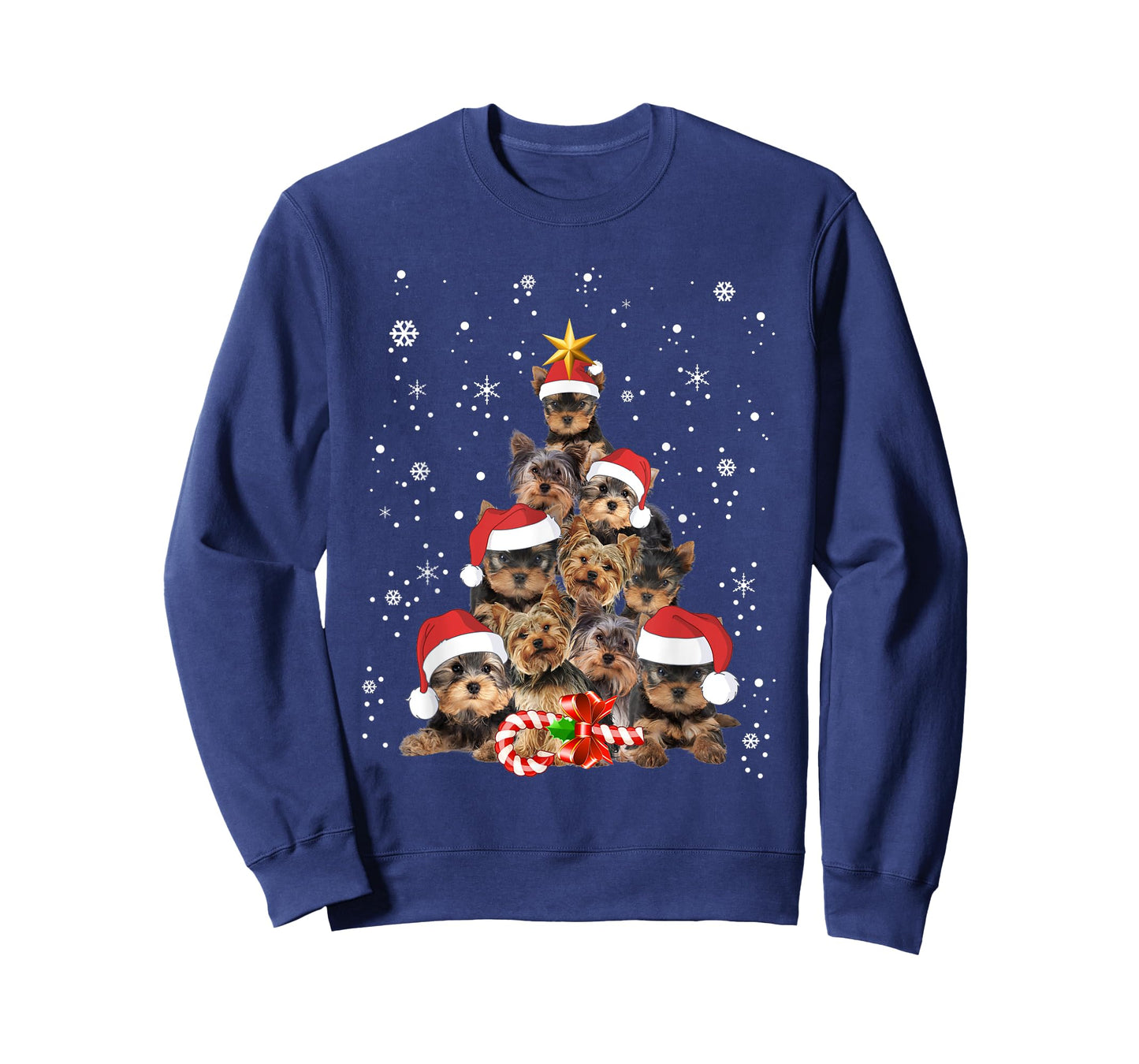 Yorkie Dogs Tree Christmas Sweater Xmas Pet Animal Dog Lover T-Shirt