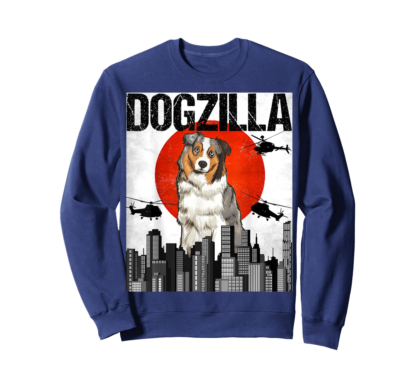 Chienzilla Dogzilla Japanese Australian Shepherd Dog Men Women T-Shirt