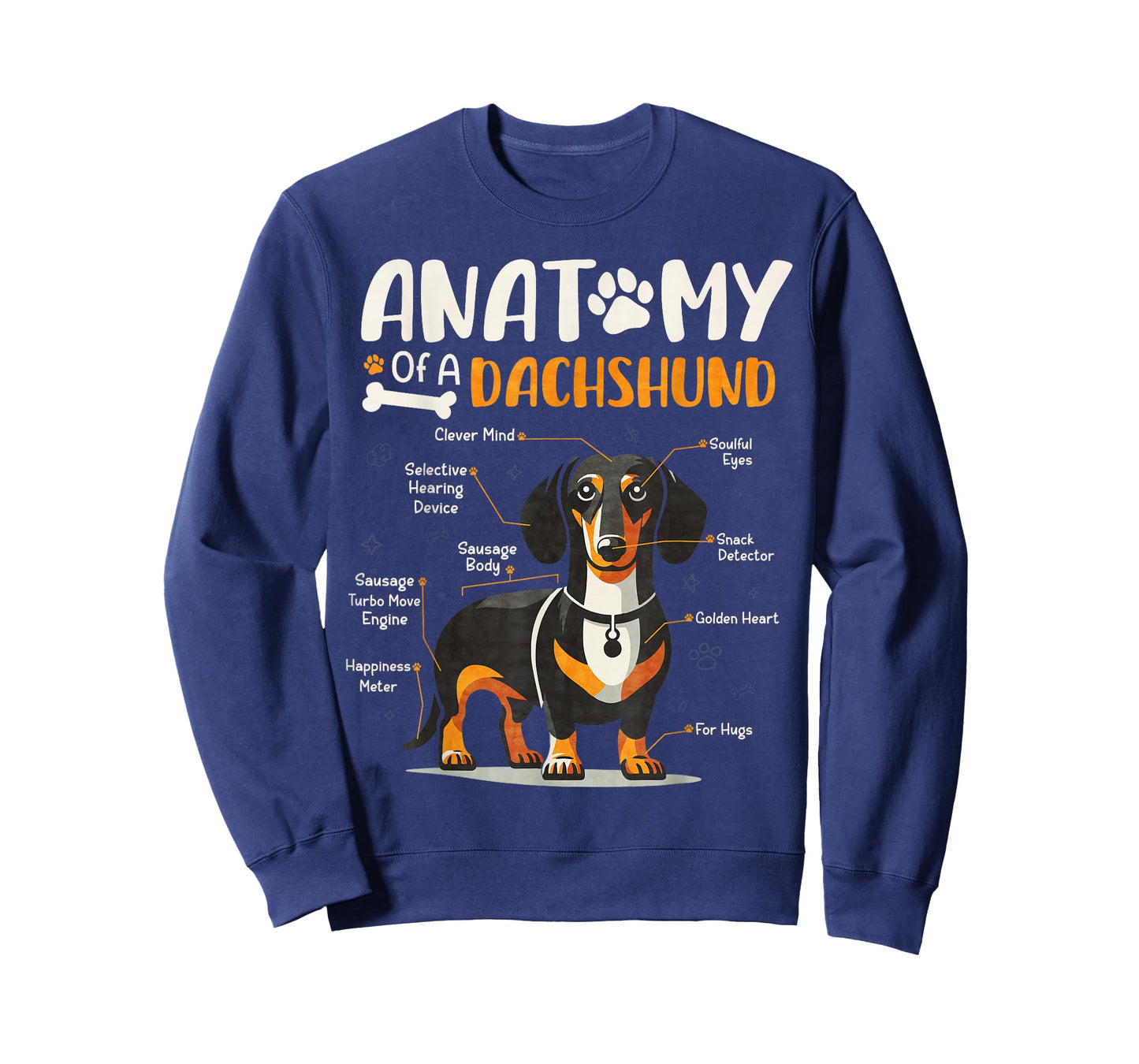 Vintage Anatomy Of A Dachshund Dog Funny Puppy Weiner Lover T-Shirt