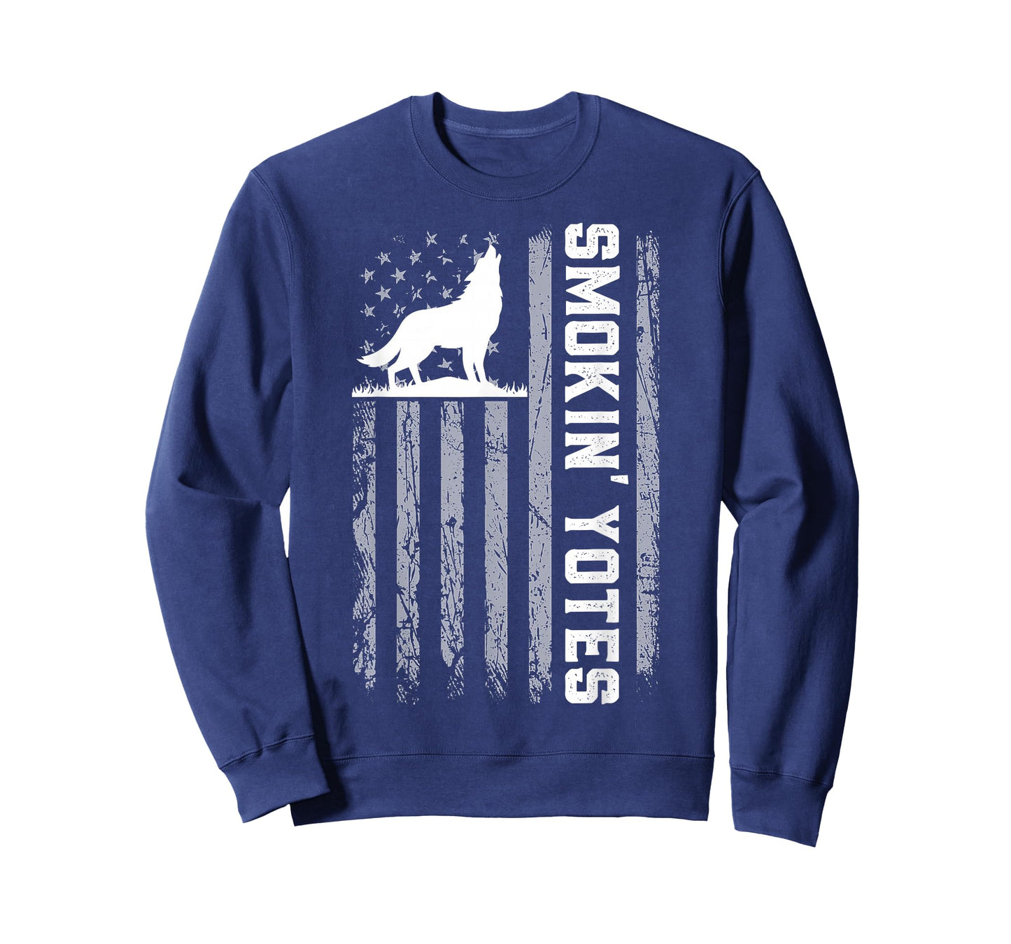 Smokin' Yotes USA Flag Coyote Hunting Patriotic Men Graphic T-Shirt