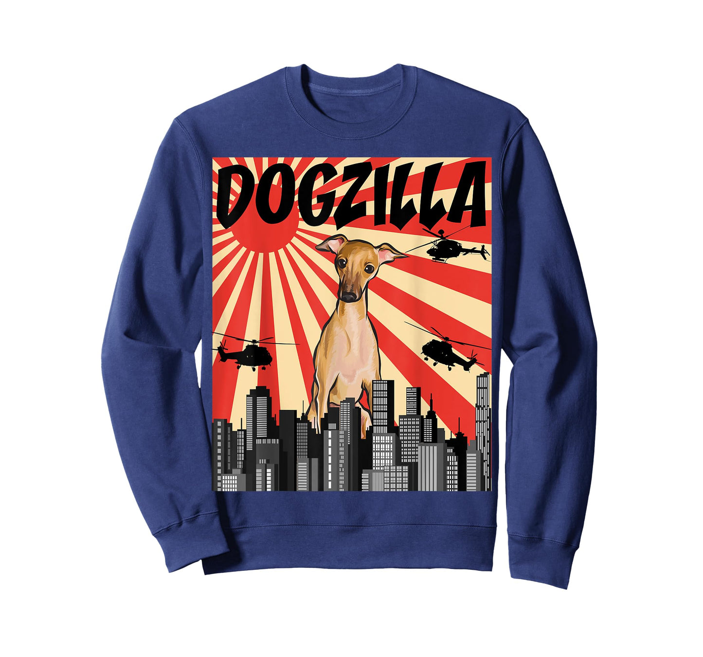 Retro Dogzilla Japanese Small Italian Gray Hound T-Shirt