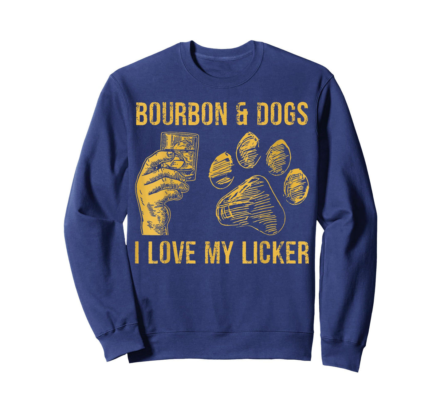 Bourbon and Dogs I Love My Licker Bourbon Drinking Lover Dog T-Shirt