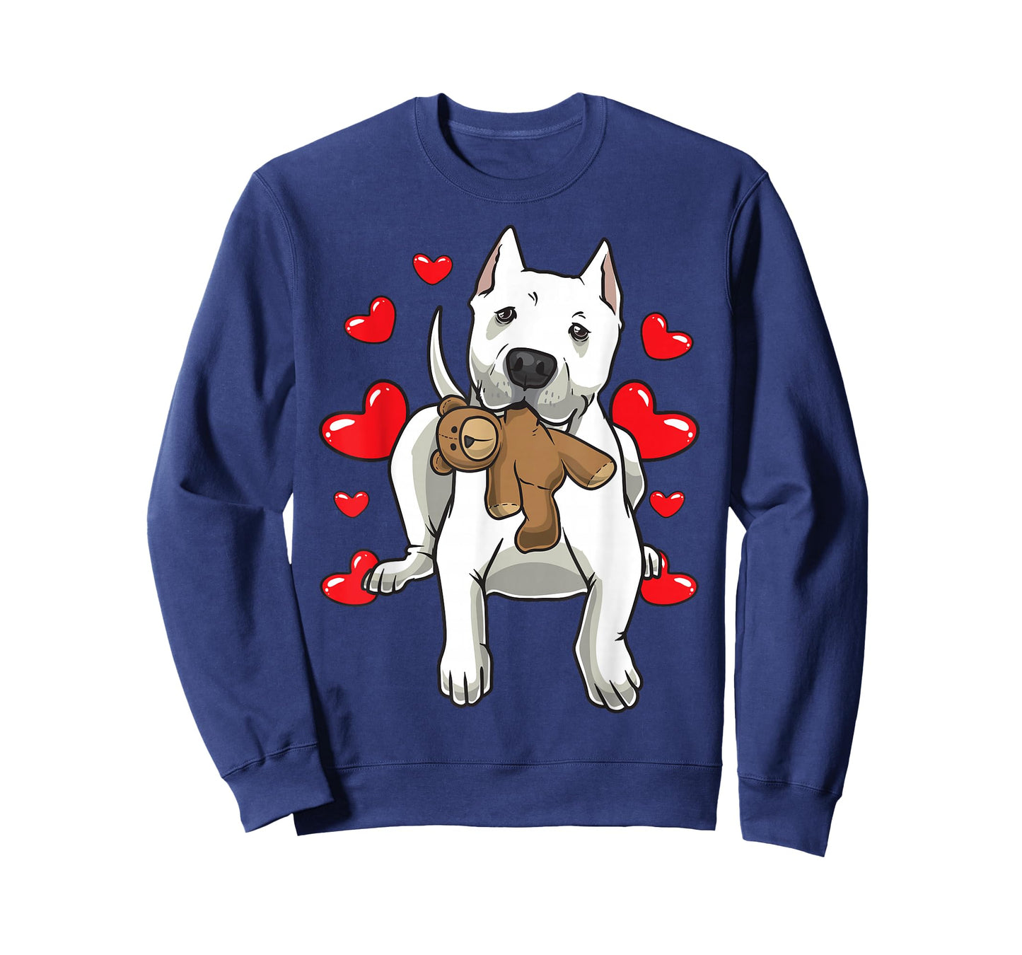 Dogo Argentino Dog With Stuffed Animal And Hearts T-Shirt
