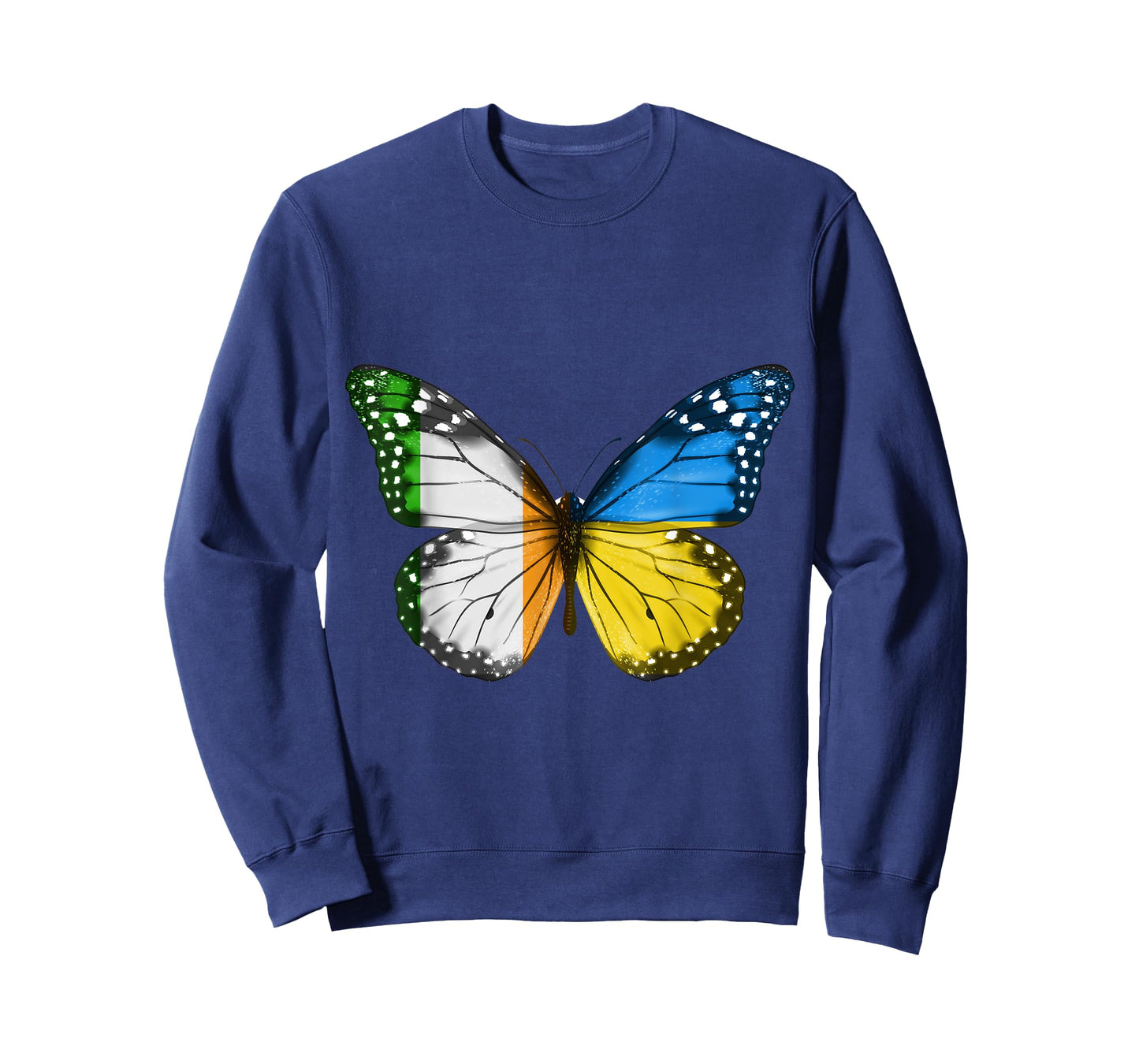 Irish Ukrainian Flag Butterfly Ireland Ukraine T-Shirt
